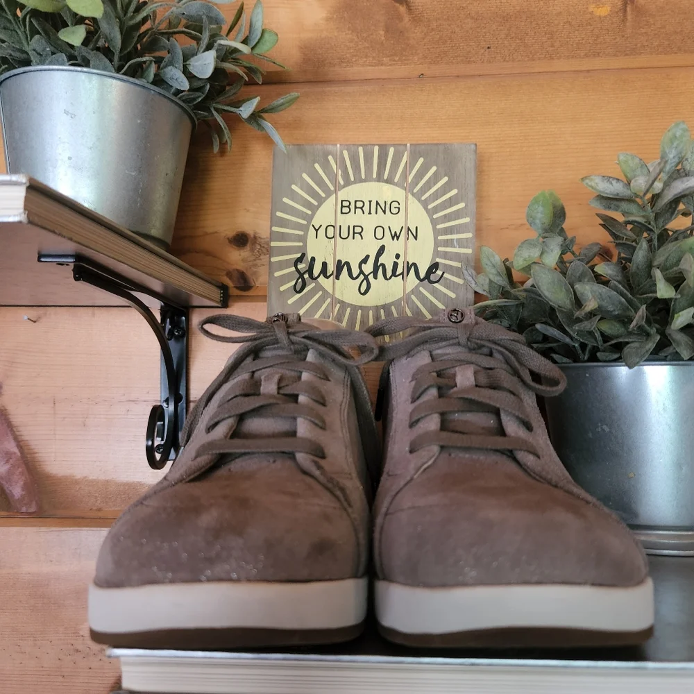 Revere 💜 Athens Sneakers Rusty Metallic Suede Leather Shoes Comfort Athletic 9M